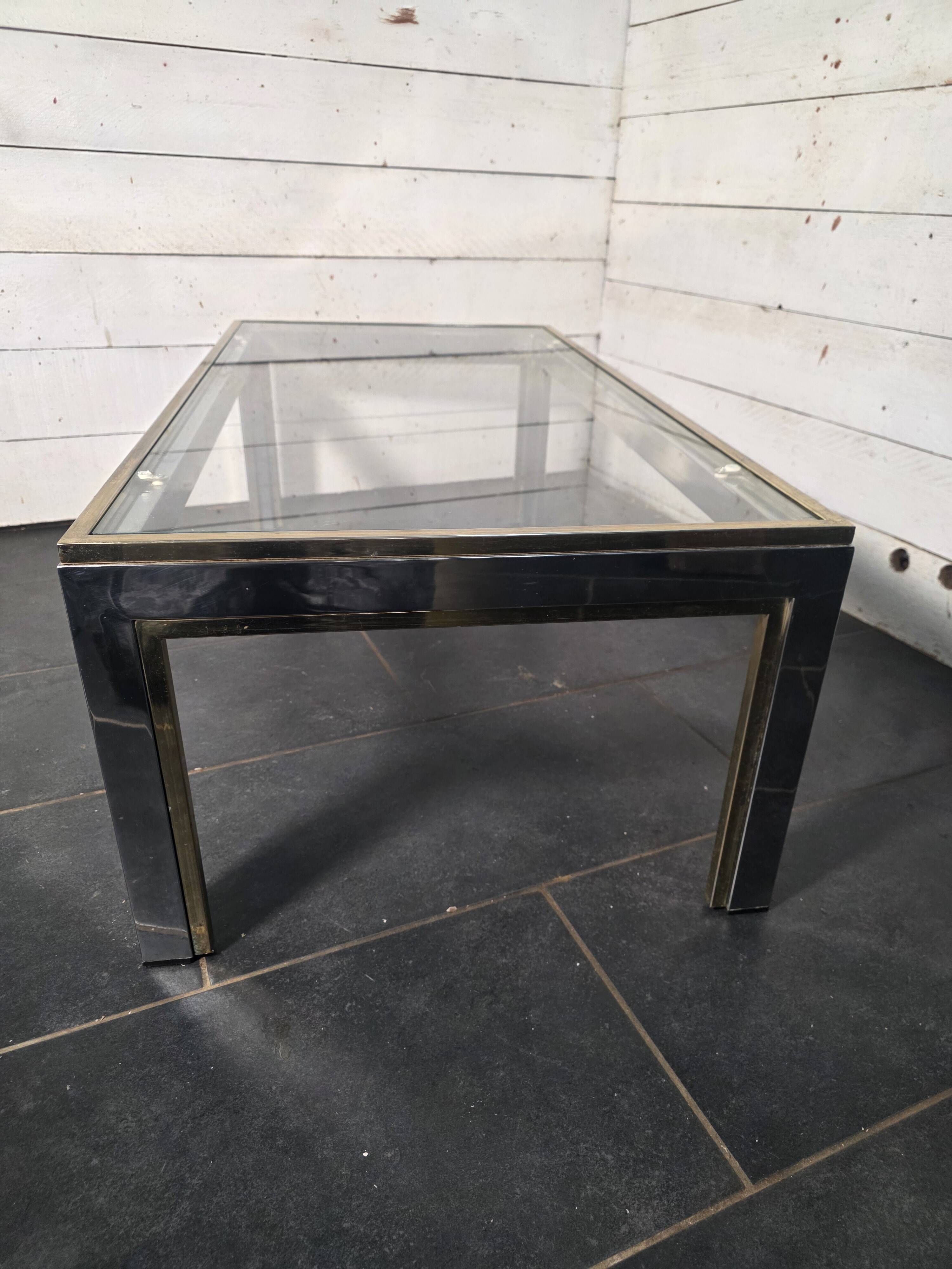 Chrome and gold metal coffee table by Romeo Rega from the 1970s.