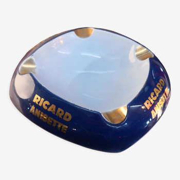 blue and gold Ricard advertising ashtray, ceramic