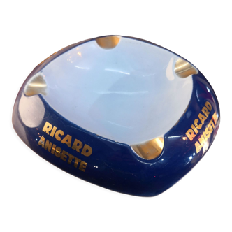 blue and gold Ricard advertising ashtray, ceramic