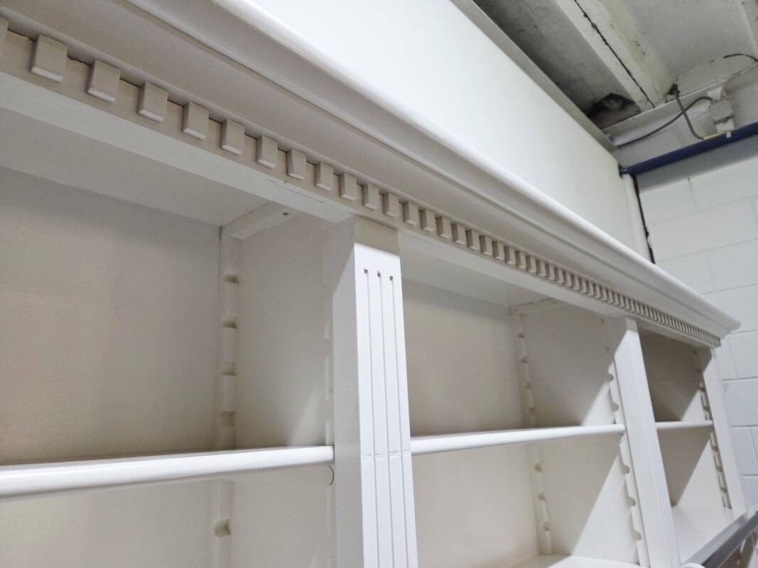 White bookcase library cabinet bookcase with ladder