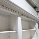 White bookcase library cabinet bookcase with ladder