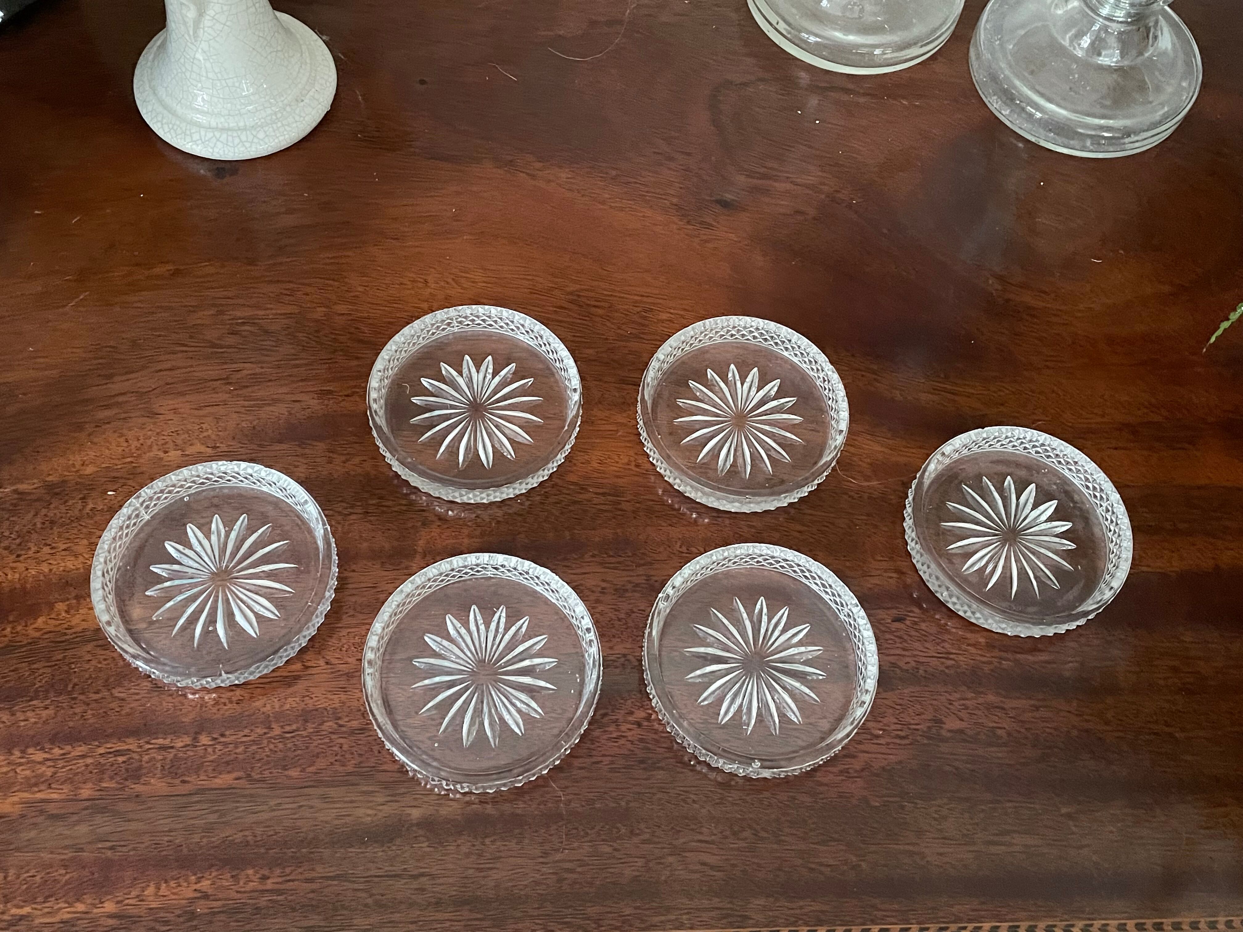 Vintage crystal coasters