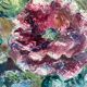 Antique painting, flowers in a vase