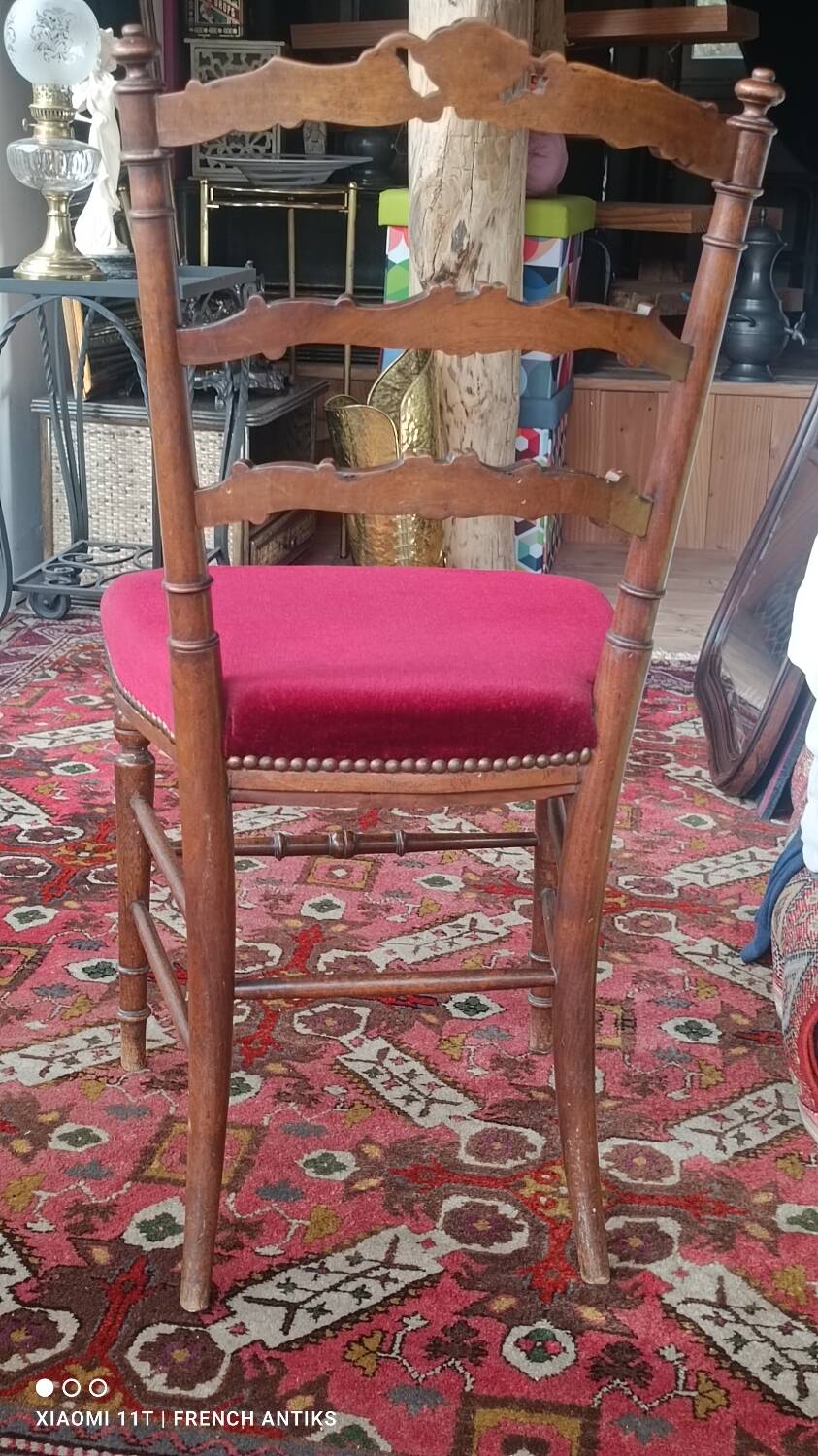 Rare chaise de chambre Napoléon III (1870/80), de style anglais