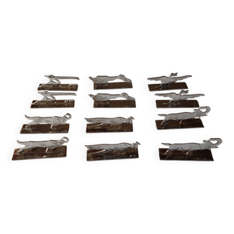12 animal knife rests, art deco