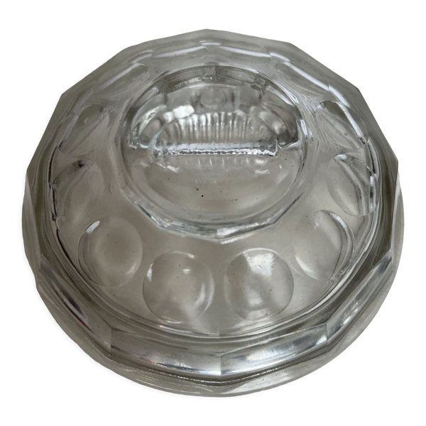 Sucrier art déco en verre moulé