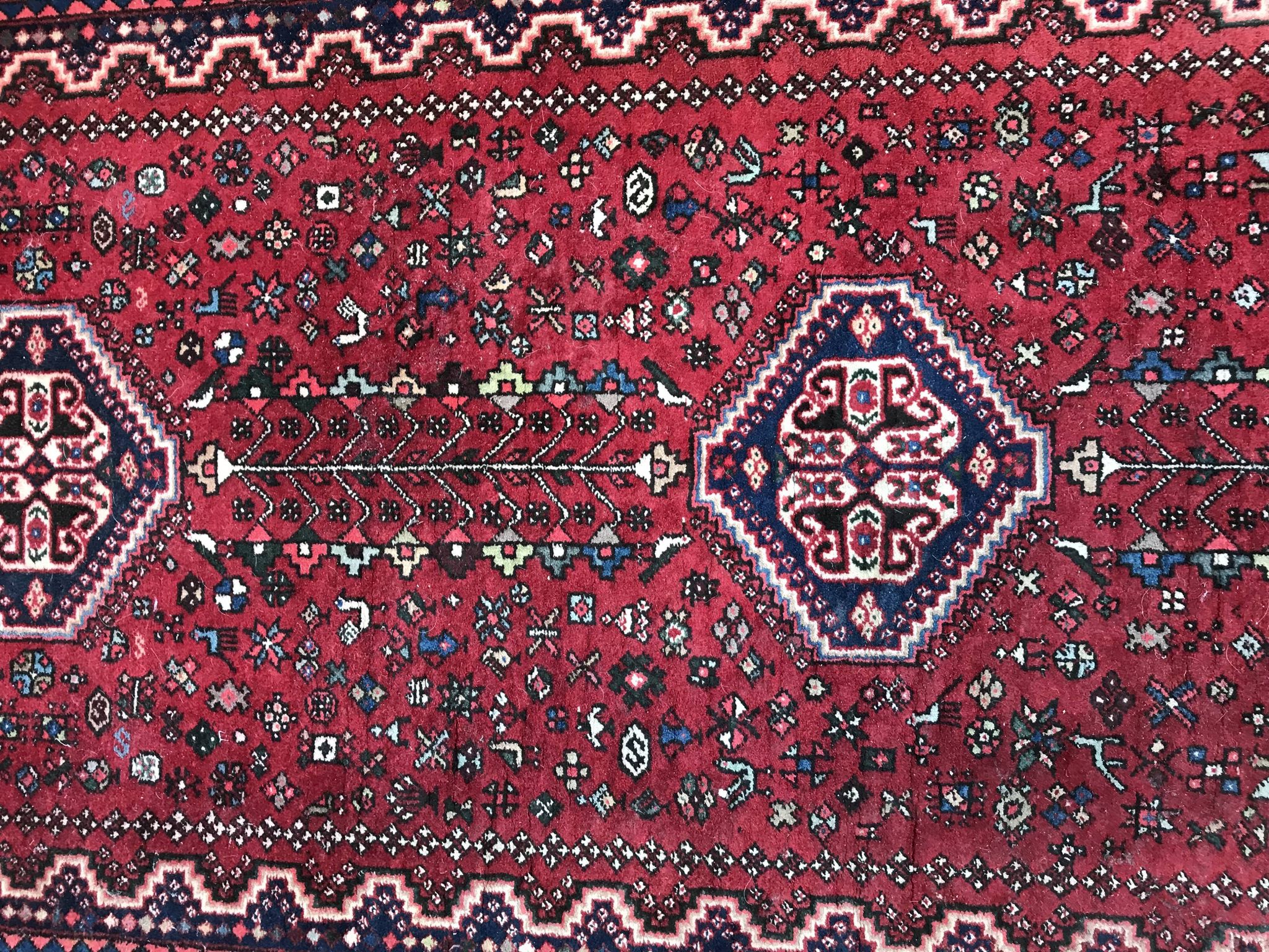 Carpet old corridor Persian abadeh done hand 107x297cm