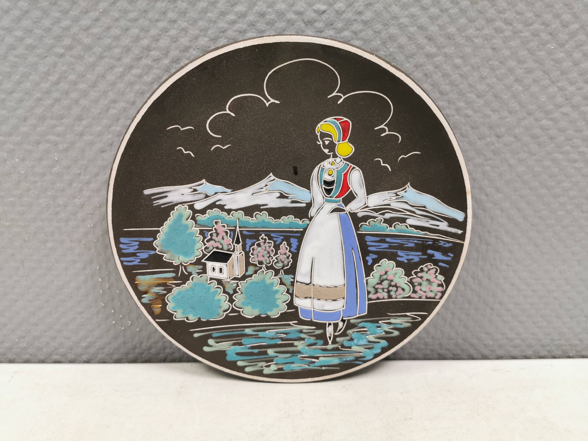 Ceramic Wall Plate by Arnold Wiig Factories (AWF) Norway 1950s