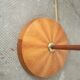 Wood and brass floor lamp