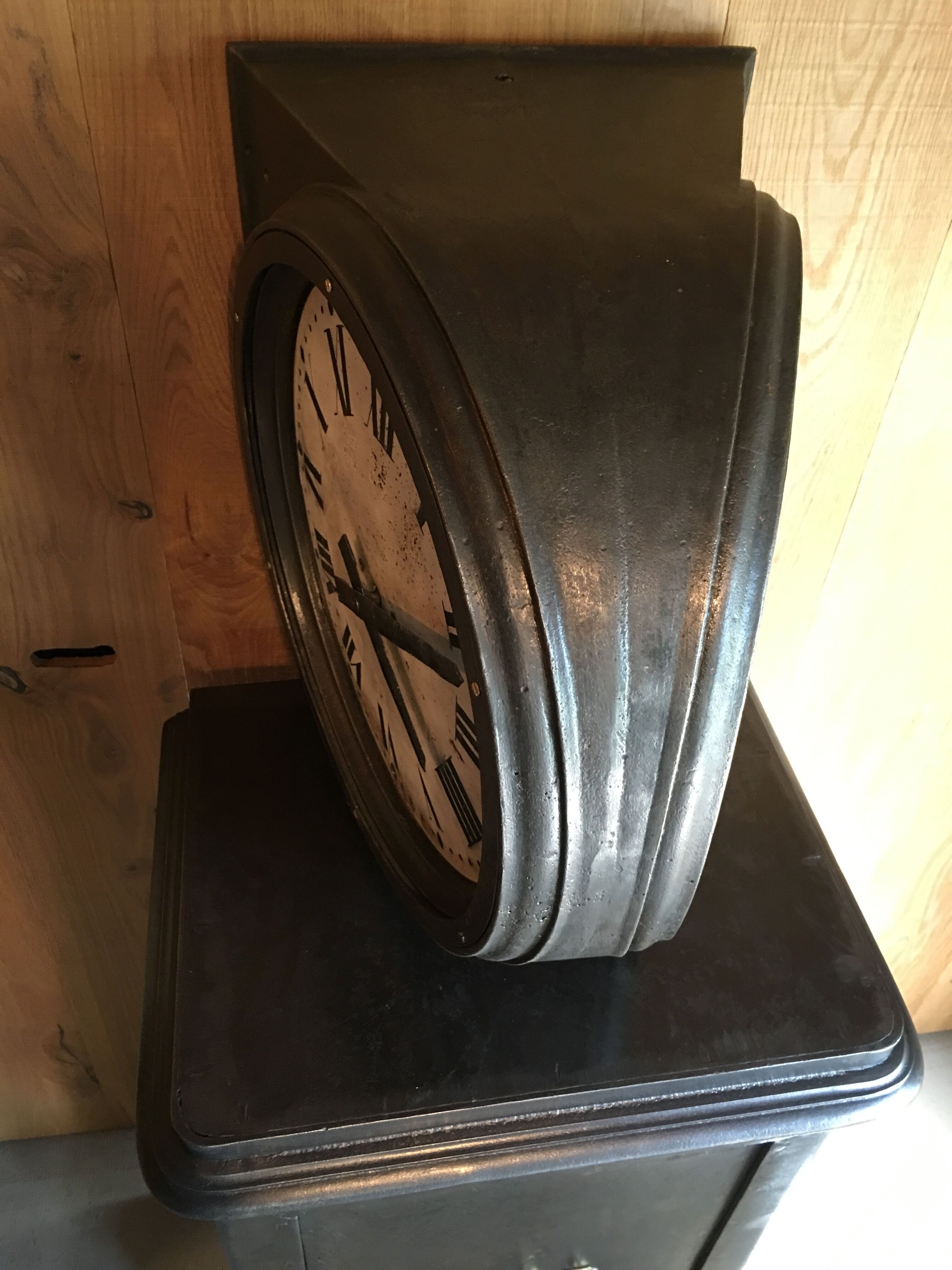 Old station clock Paul Garnier double shaped cast iron