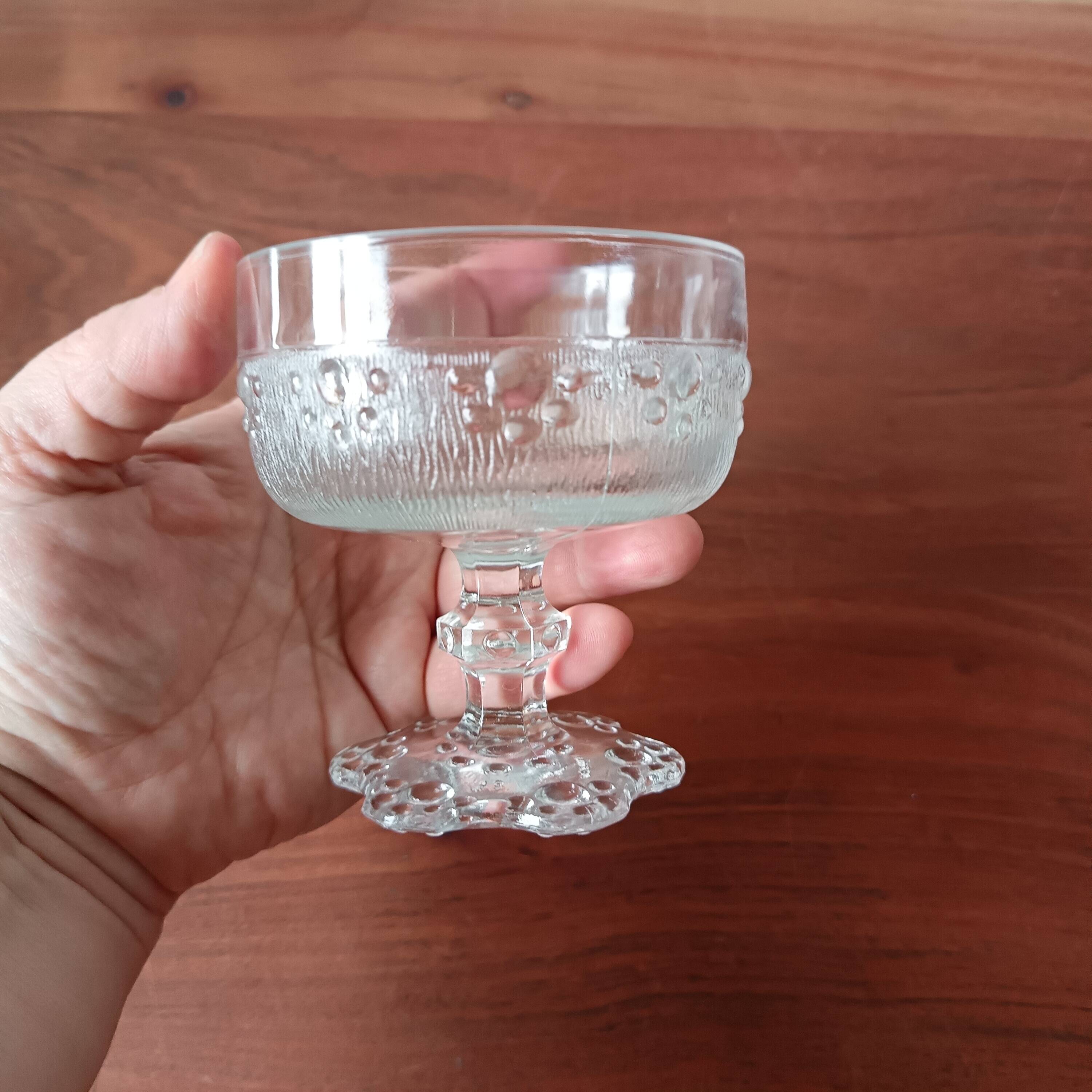 5 vintage footed cups for ice cream cocktails
