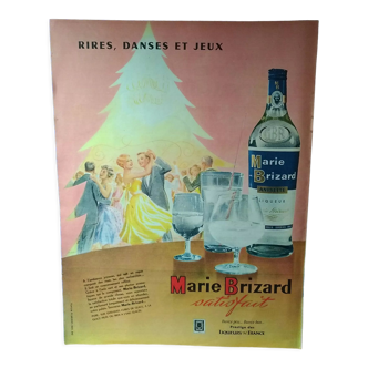 A Marie-Brizard paper advertisement beautiful illustration from a period magazine