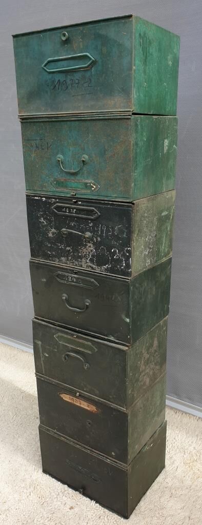 Lot 7 metal cartonniers 1920 André Labbé