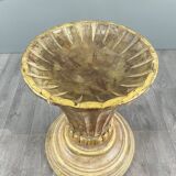 Table with a central carved wooden base, 20th century