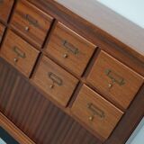 Vintage Mid-Century Dutch Hardwood Shop / Apothecary or Filing Cabinet