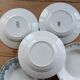 6 vintage ironstone deep plates mismatched - Blue and green tones