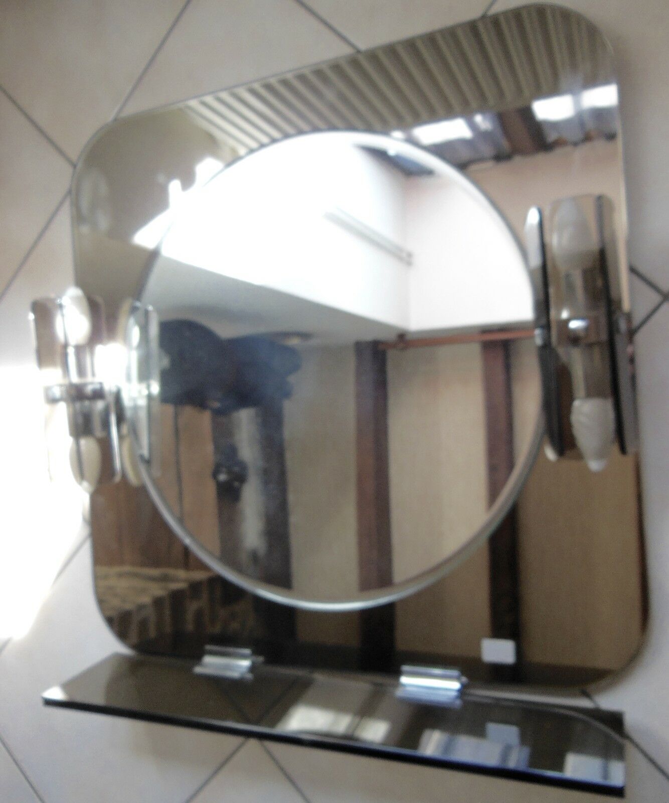 Mirror ISA brand with sconces - mirror with sconces 67x70cm