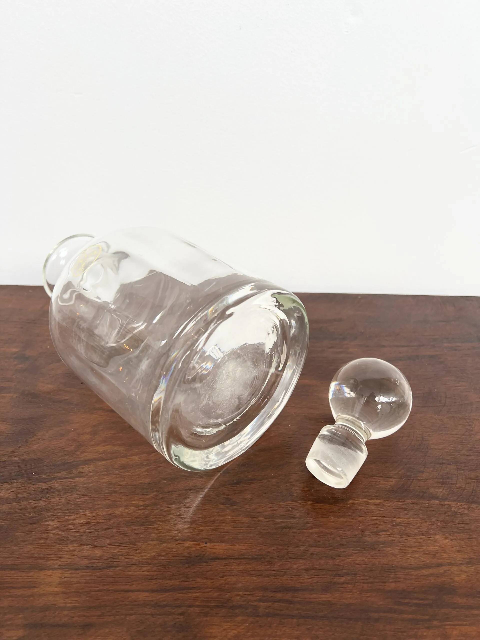 Carafe à whisky vintage en cristal de Paris avec étiquette d’origine