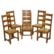 Vintage Dining Chairs, France, 1950s, Set of 6