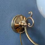 Set of 2 wall lights Hollywood Regency opal glass