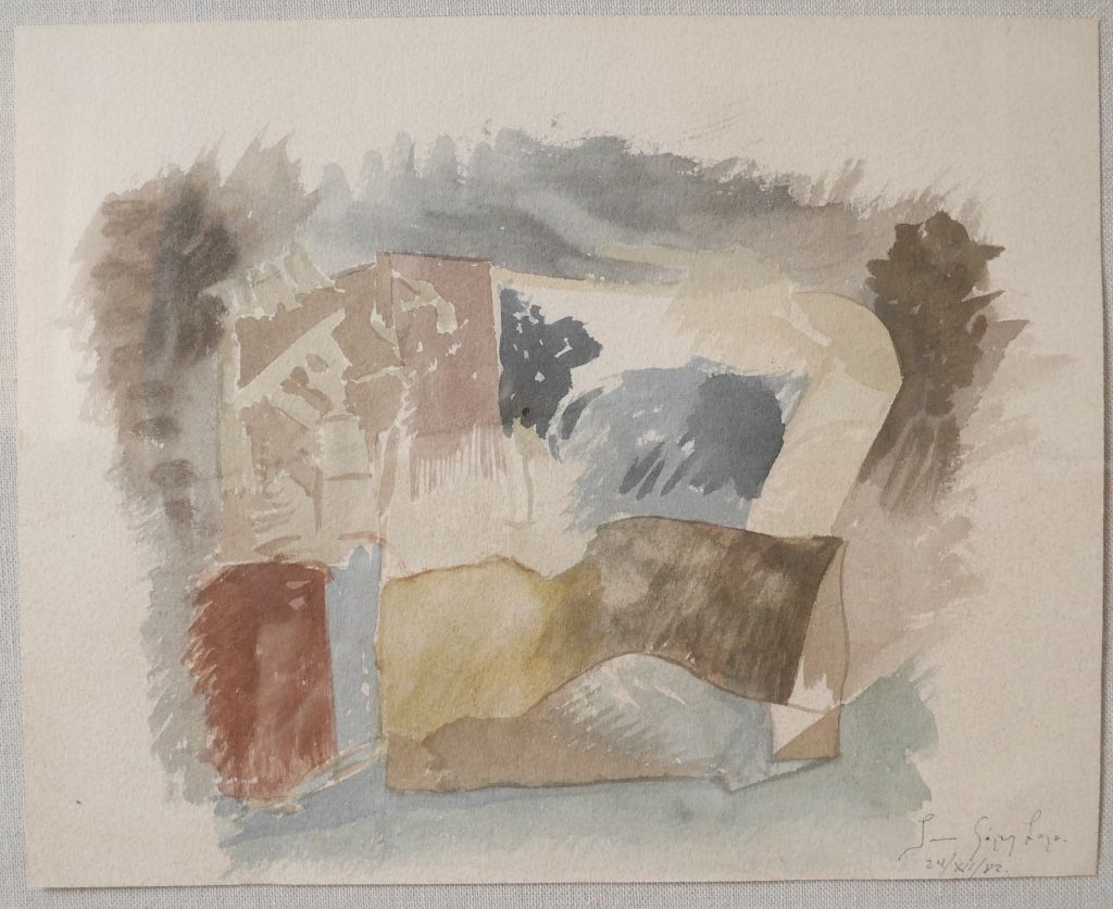 Louis Lopez Loza, Valle De Bravo, 1982, Deux Aquarelles, Mexican painter, view of Mexico
