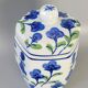 Blue and green ceramic pot