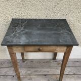 Old kitchen table in wood with compass feet