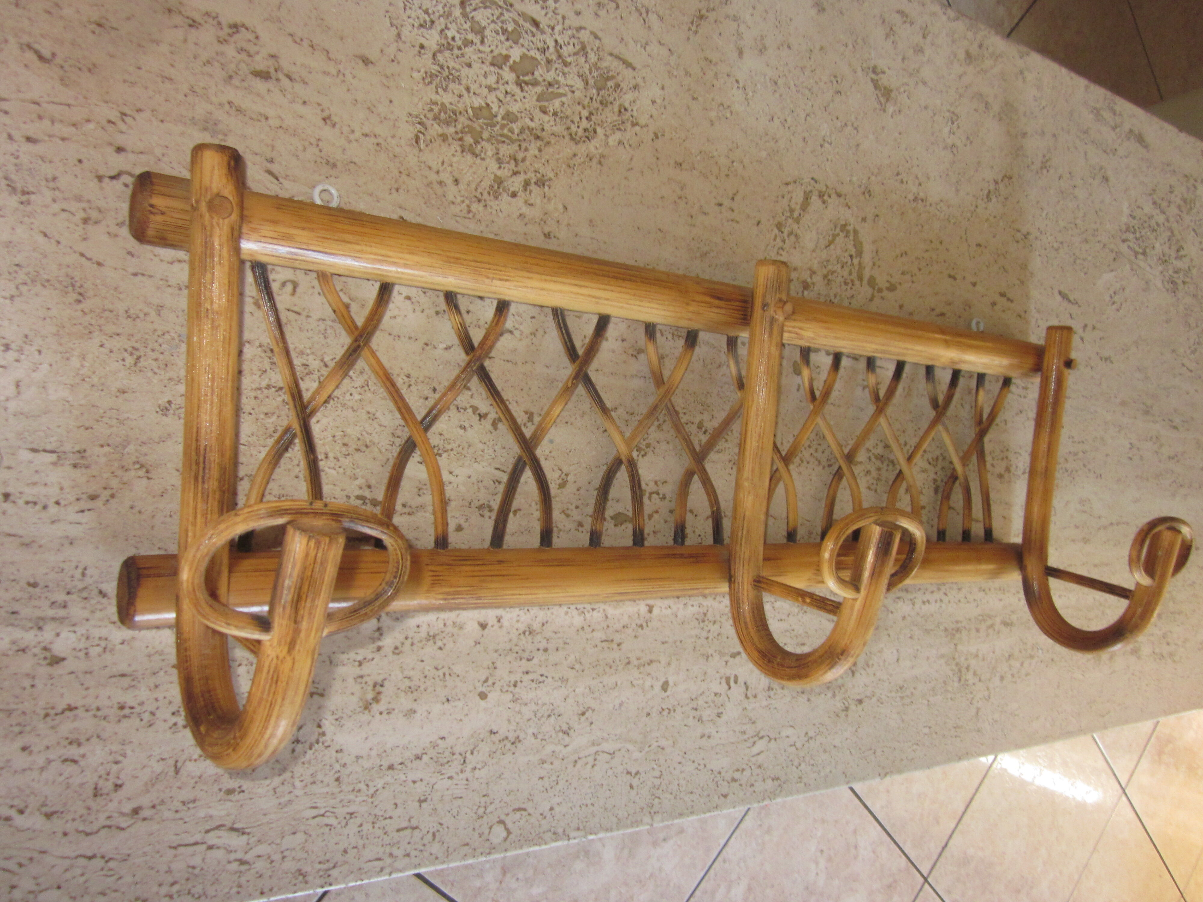 Rattan coat holder