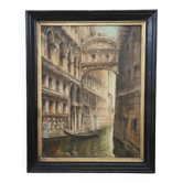 Venice The Bridge Of Sighs, Oil Painting On Canvas, Italy 20th Century, Signed C. Rizzi
