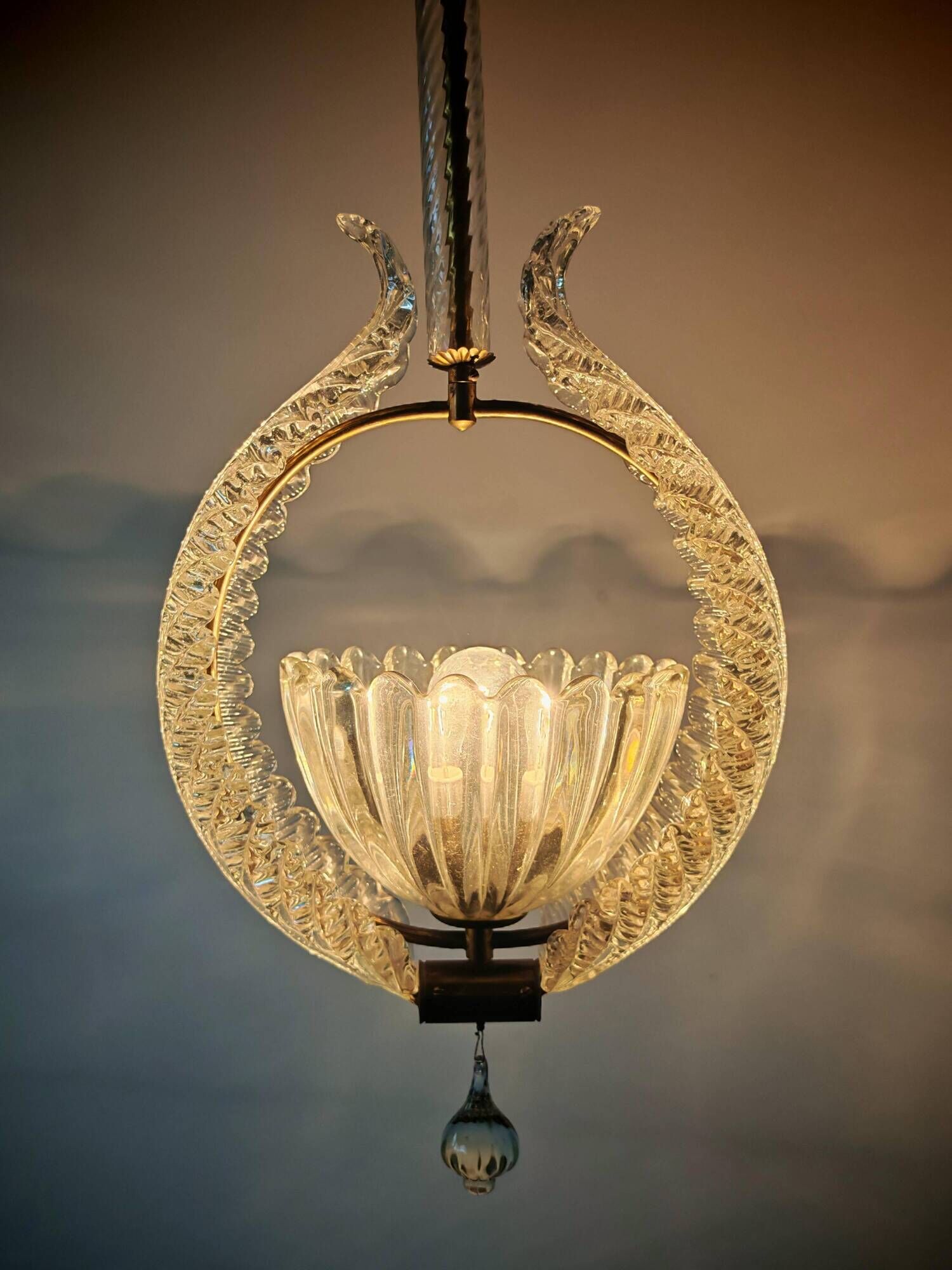 Art Deco Murano Glass Chandelier by Barovier and Toso