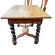 Dutch salon 1900, table and 4 chairs in marquetry stamped IDRAC.