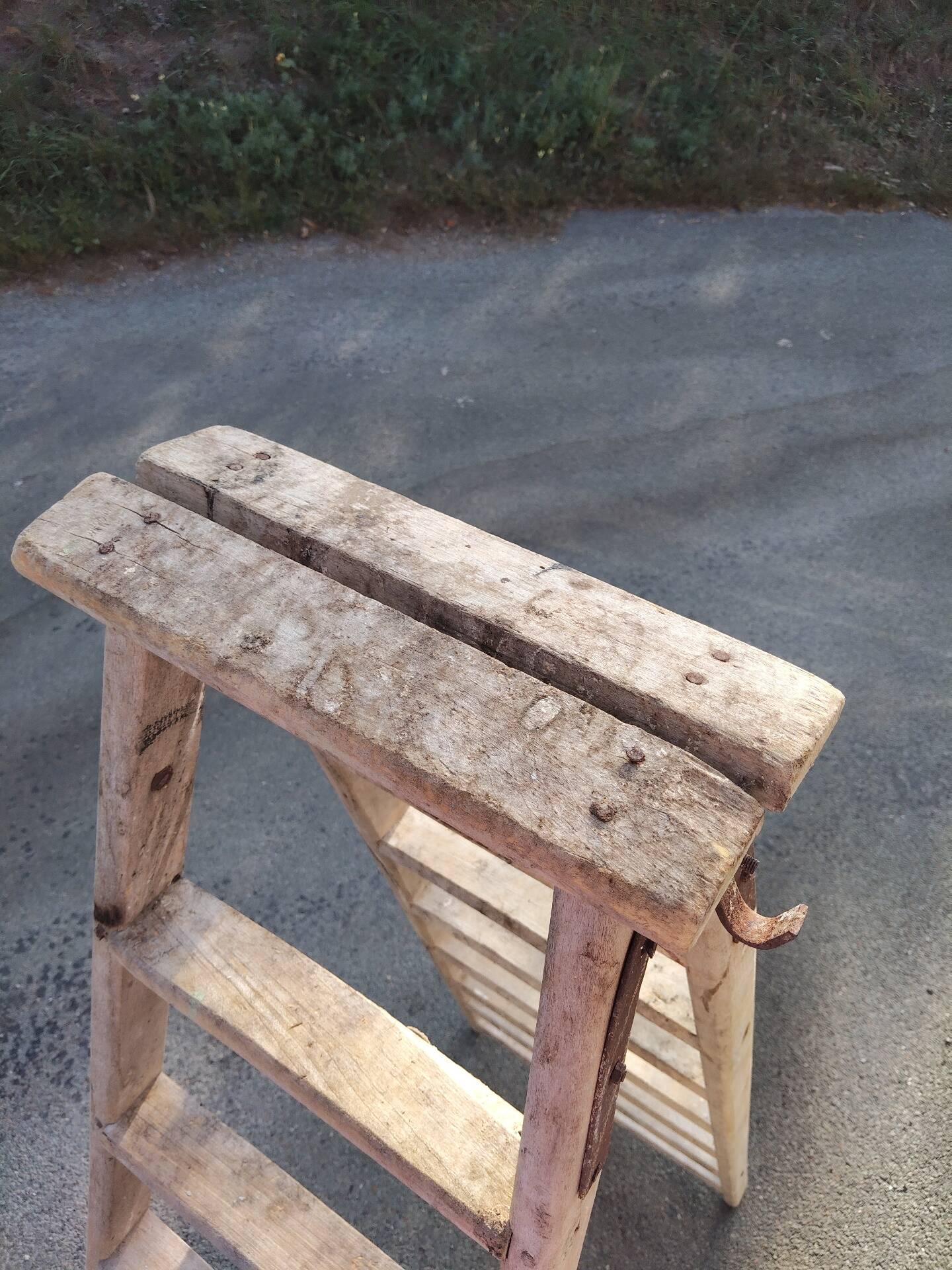 Workshop step stool in wood