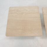 Set of 3 italian travertine coffee or side tables, 1980s