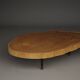 Table basse brutaliste en bois de tronc d'arbre, années 1960