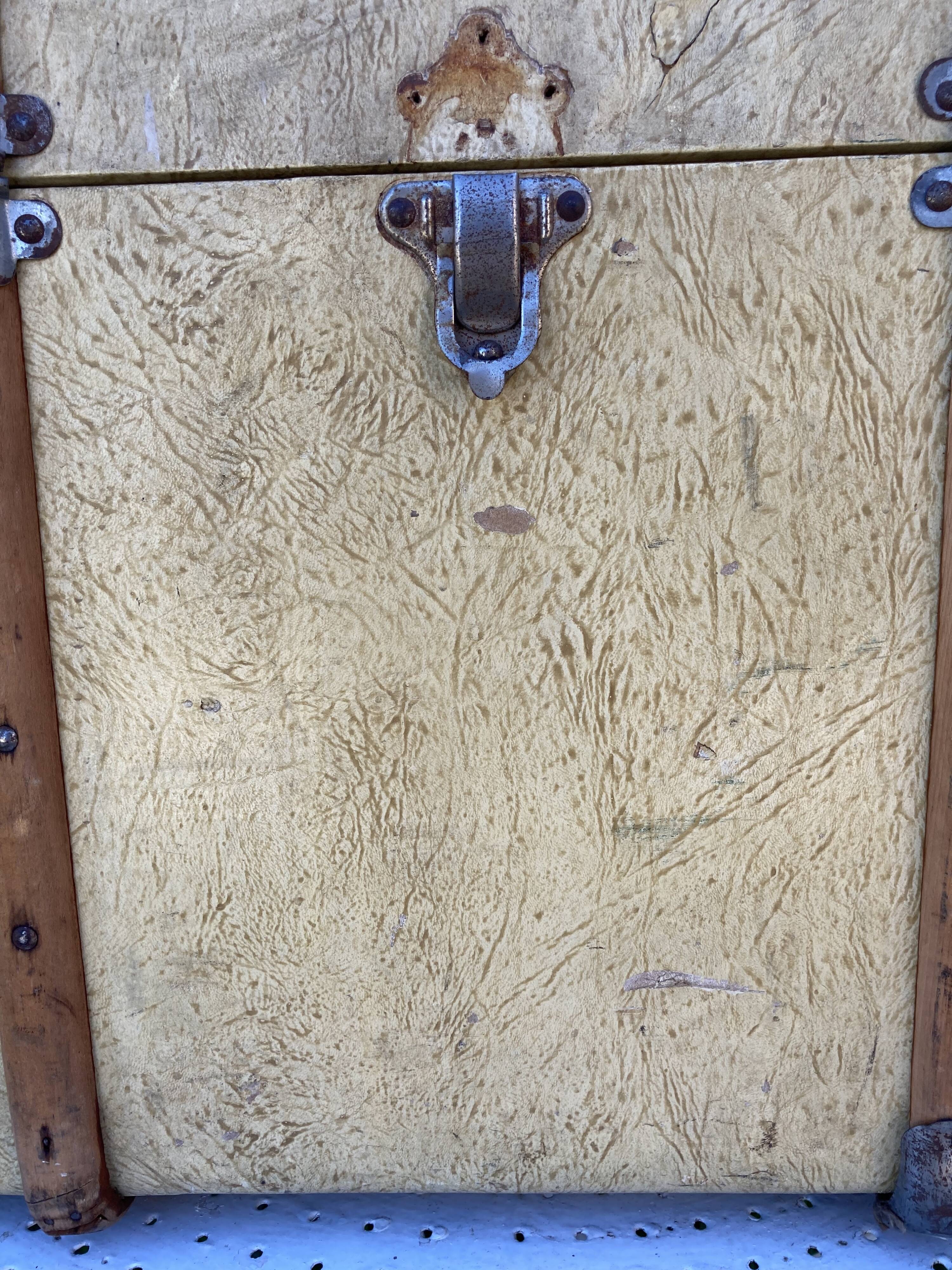 Antique wooden travel trunk