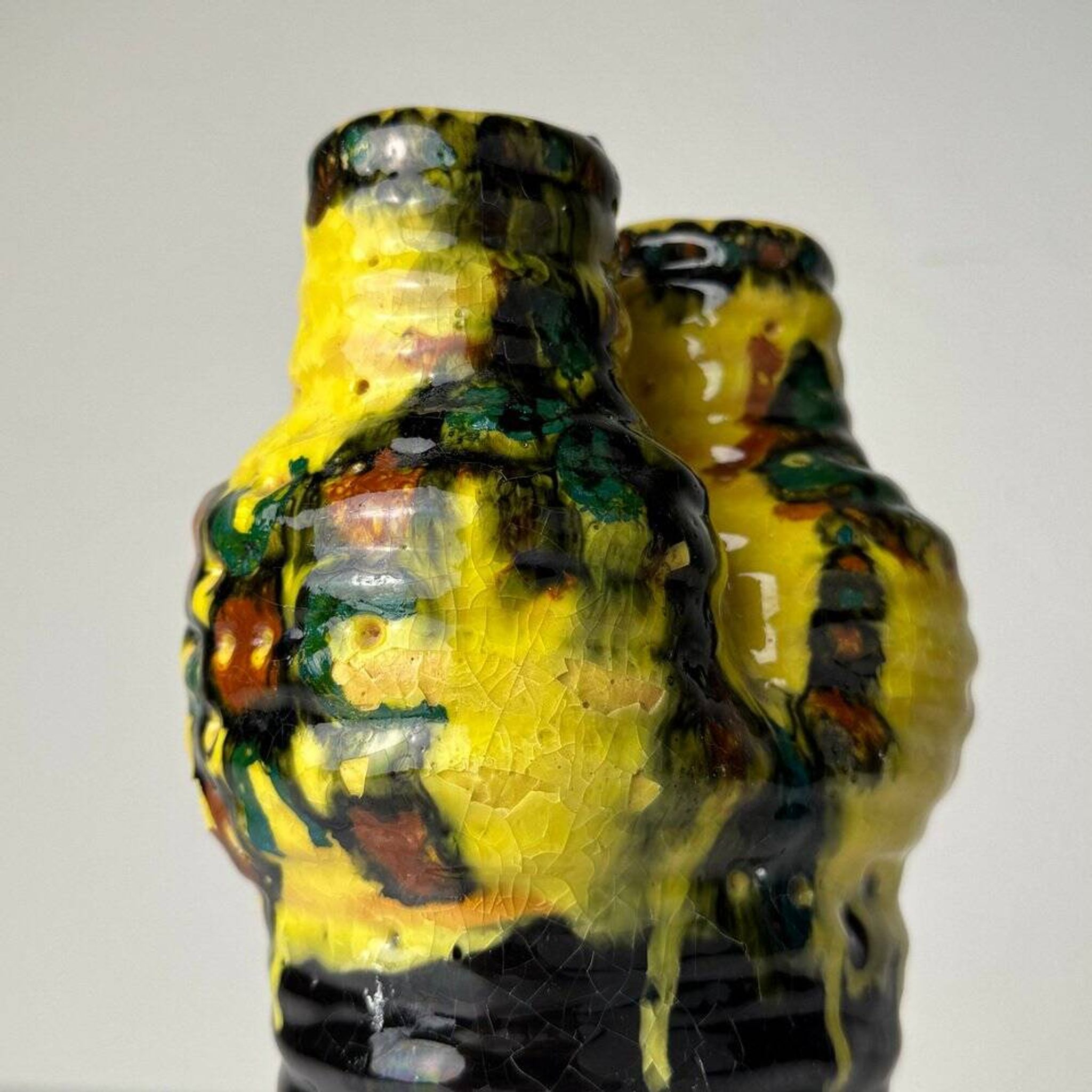 Vintage glazed pottery vase, former Yugoslavia, 1970s.