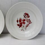 Ceranord St Amand plate with flower decoration and cutlery set