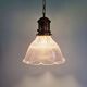 Large Holophane pendant light in clear grooved glass, 1920-30