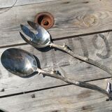 Silver metal salad cutlery