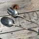 Silver metal salad cutlery