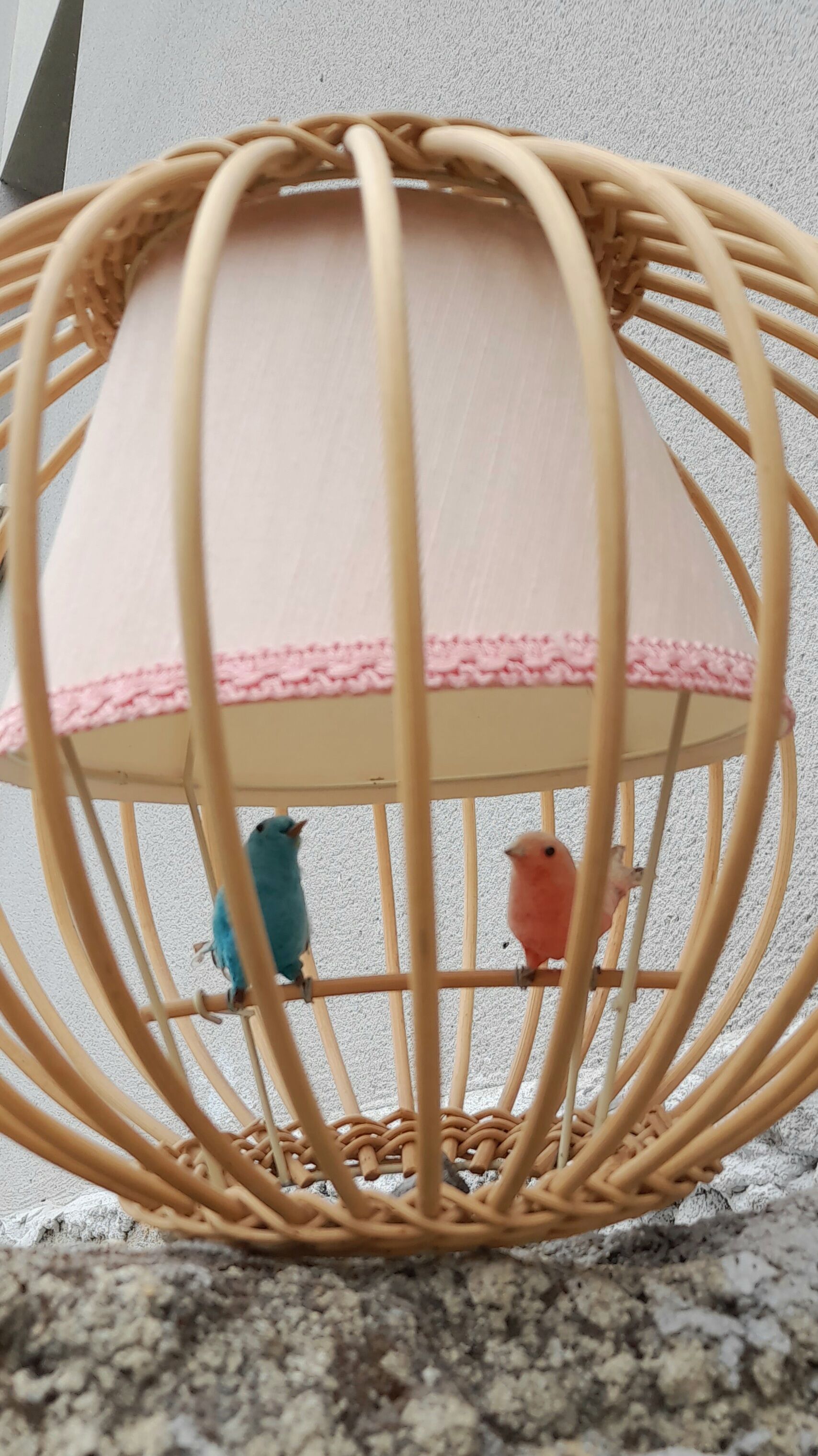 Suspension rattan bird cage 1960