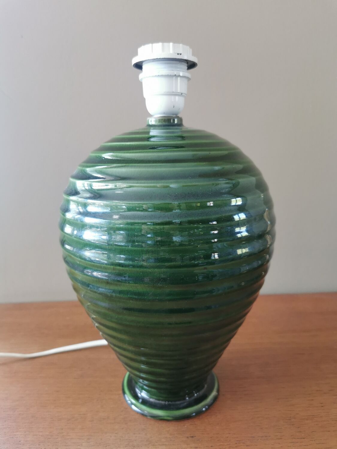 Vintage green ceramic lamp base