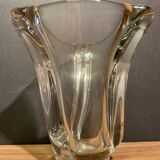 Lourd vase design en cristal de type Daum
