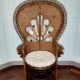 Fauteuil peacock en rotin , vers 1960