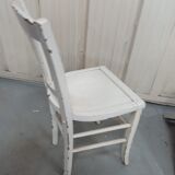 4 patinated white bistro chairs