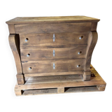 Old raw wood chest of drawers