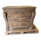 Old raw wood chest of drawers