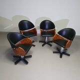 4 x '80s Italian barber chair, height adjustable