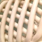 Empty pocket basket in woven white ceramic / vintage 60s-70s
