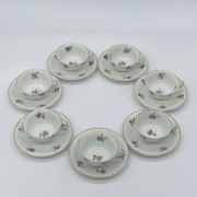 Antique Charles Ahrenfeldt porcelain service, flowers / floral / gilding